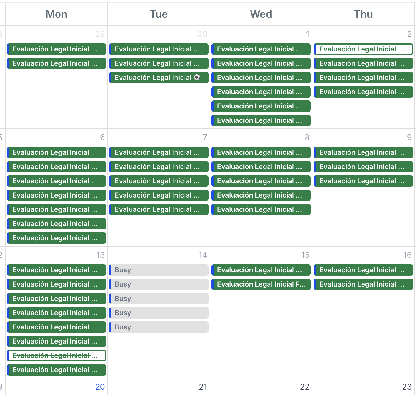 Calendario Rafaela LegalMatch